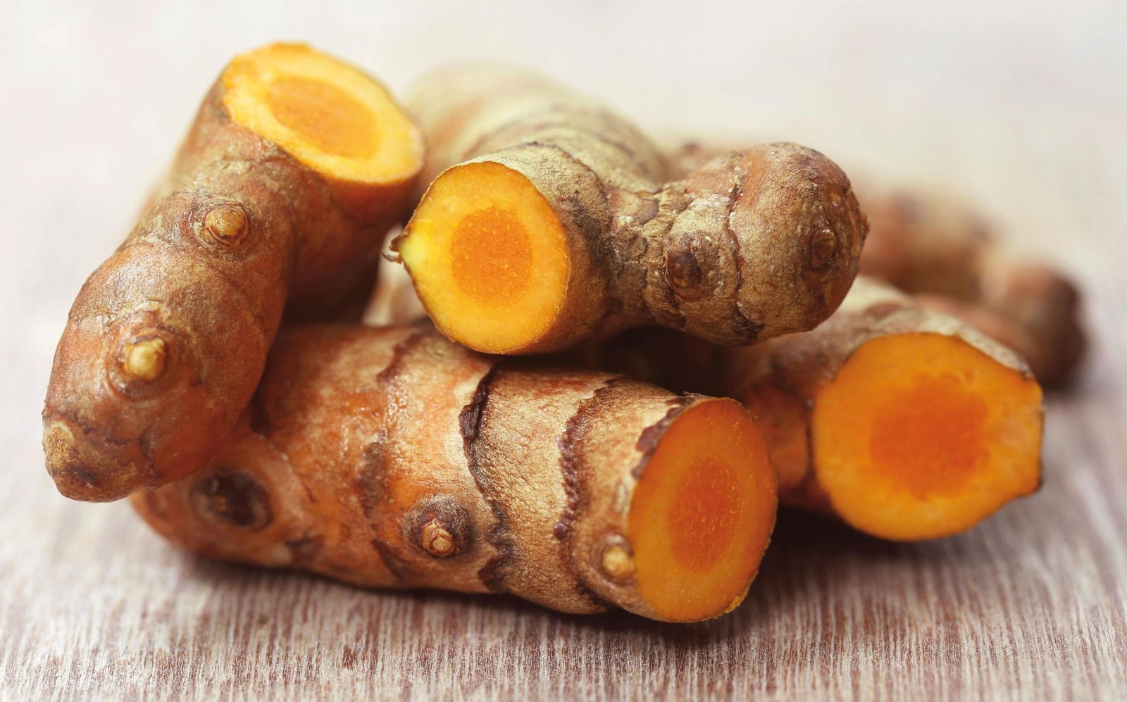 Raiz fresca de cúrcuma utilizada como especiaria