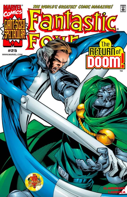 Doutor Destino e Reed Richards em confronto nos quadrinhos da Marvel