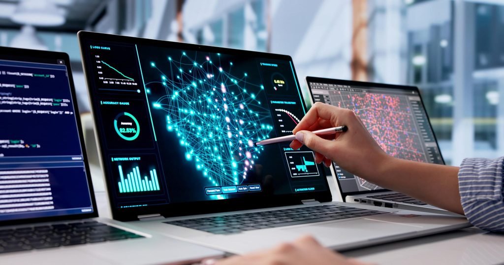 Visualização de uma rede neural utilizada em sistemas de Inteligência Artificial