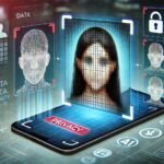 Pessoa usando smartphone enquanto uma inteligência artificial analisa uma fotografia